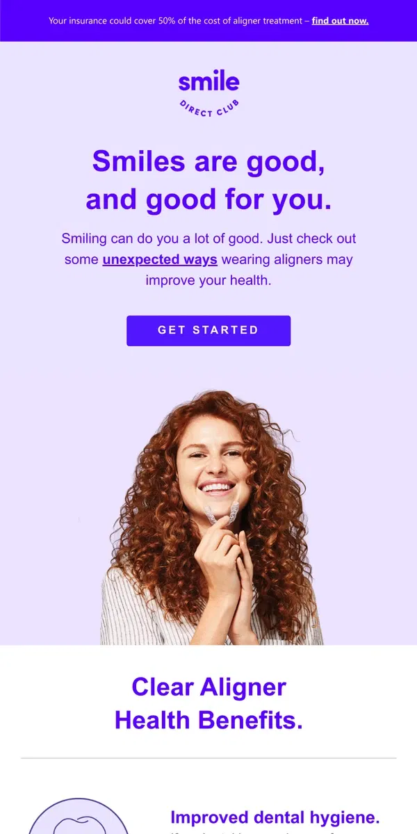 Email from SmileDirectClub. Smiling can do you a lot of good.