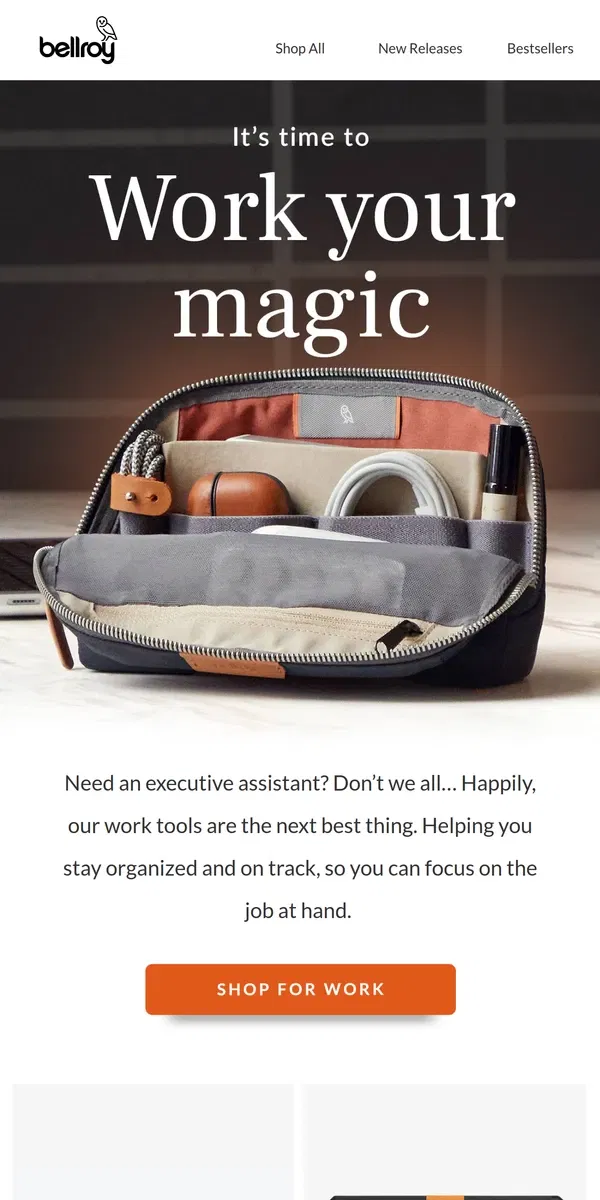 Email from Bellroy. Your 2024 work toolkit.