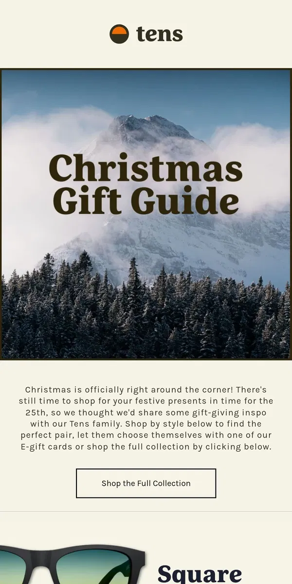 Email from Tens. Tens Gift Guide 2024