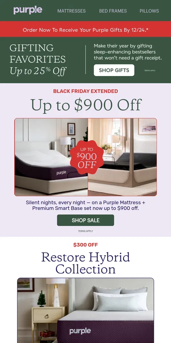 Email from Purple. The Best of Sleep Science — Up to $900 Off