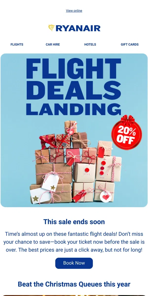 Email from Ryanair. Flash sale alert! 💥