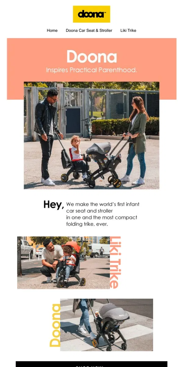 Email from Doona. 💫Discover Doona's solutions for families on the go! 🧳🚙