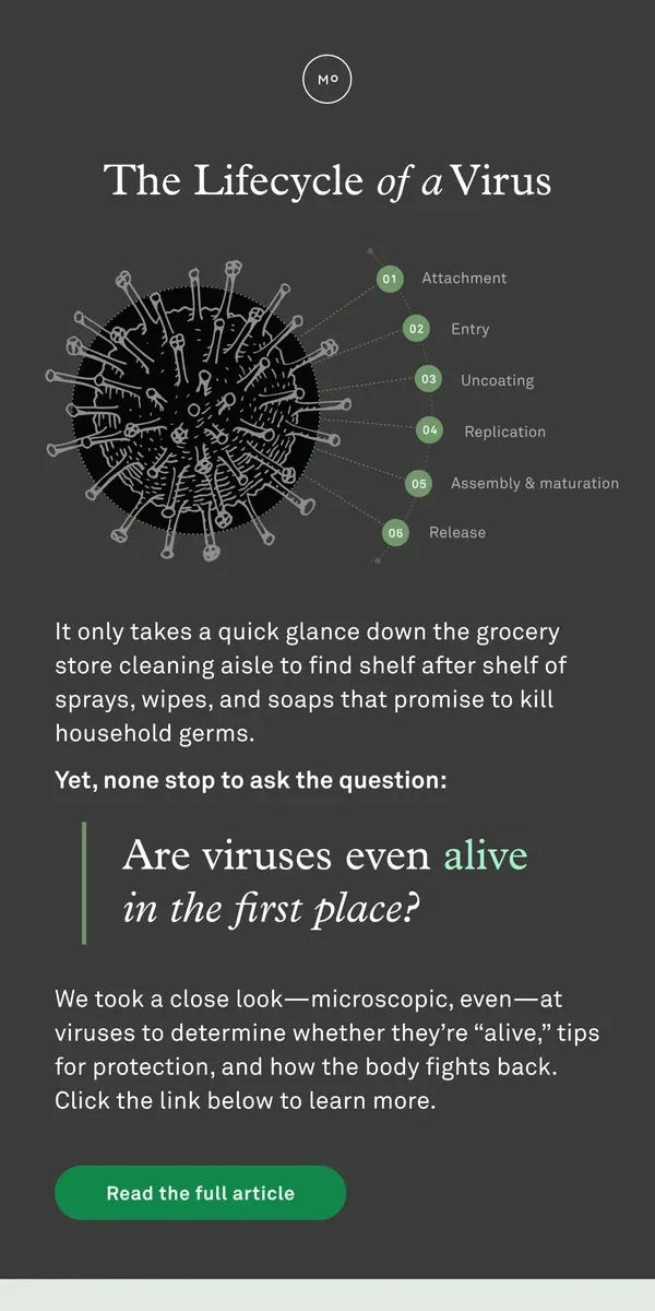 Email from Molekule. Hold up—what even *is* a virus? 🤔
