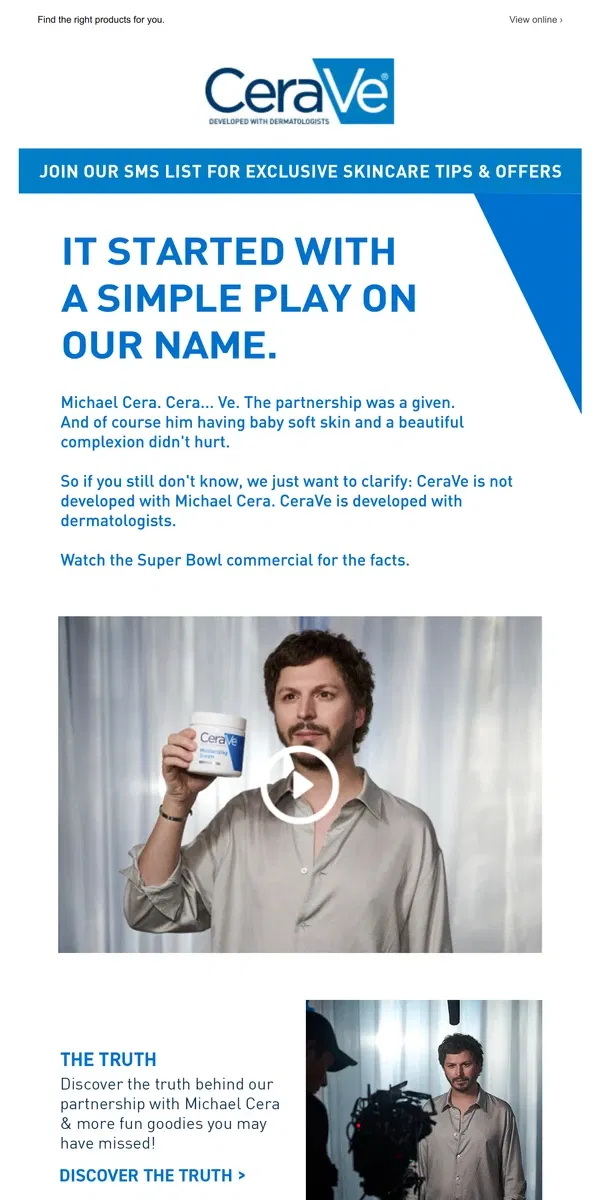 Email from CeraVe. 😔 We Couldn't Resist His Baby Soft Skin