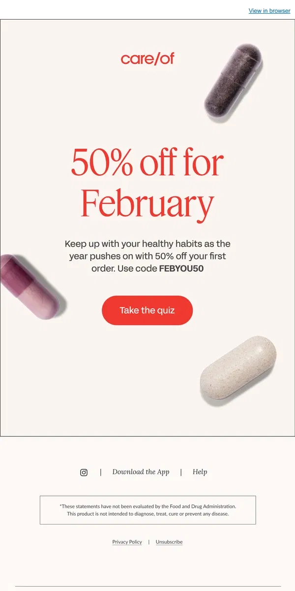 Email from Care/of. Ready for February?