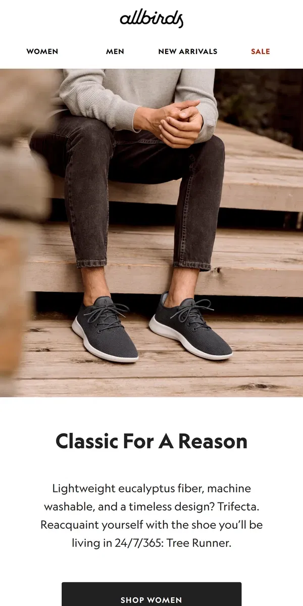 Email from Allbirds. Classic For A Reason