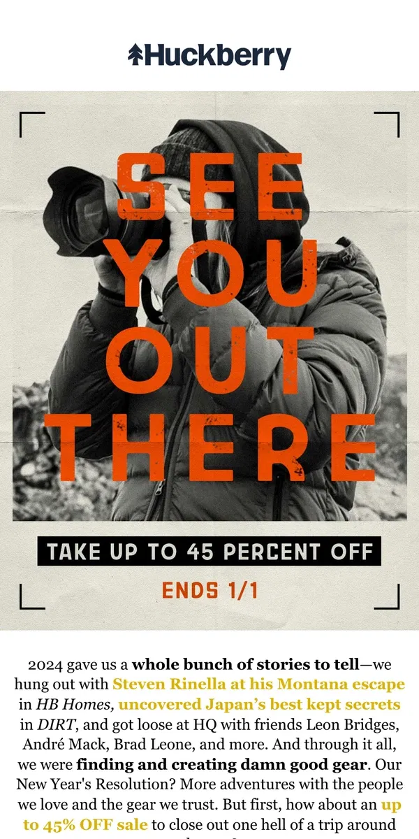 Email from Huckberry. Rare Sale: Relwen Combat Jacket