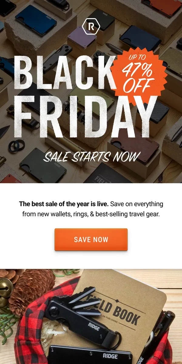 Email from The Ridge. Up to 47% Off Black Friday Starts Now