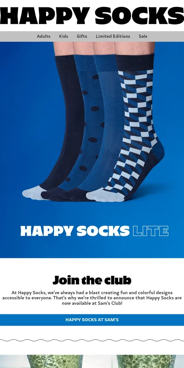 Email from Happy Socks. Happy Socks, Now at Sam's Club!