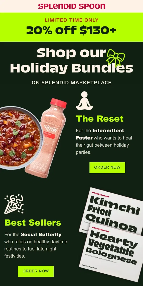 Email from Splendid Spoon. The perfect gift: a healthy gut