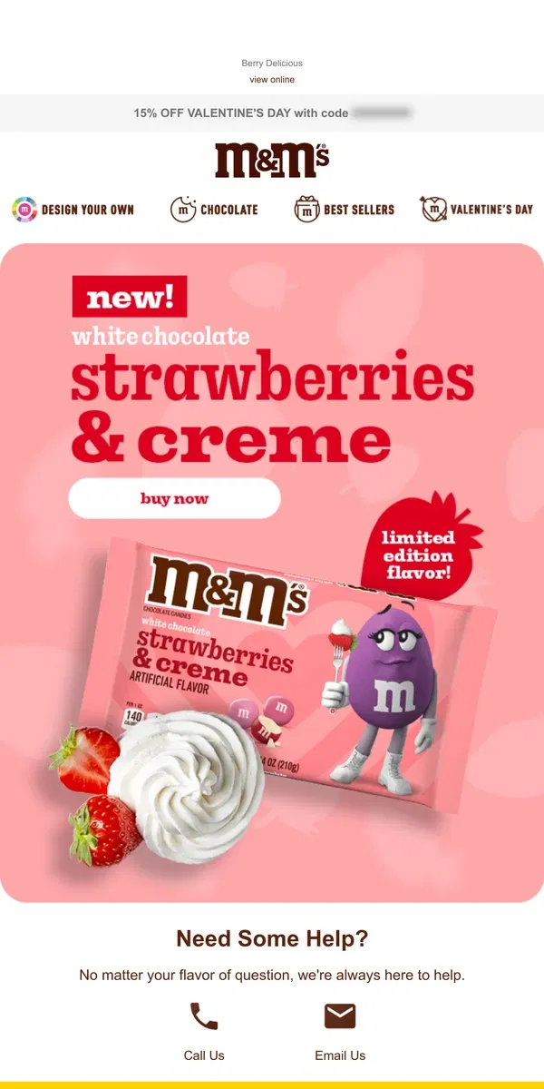 Email from M&M's. NEW & Berry Delicious!