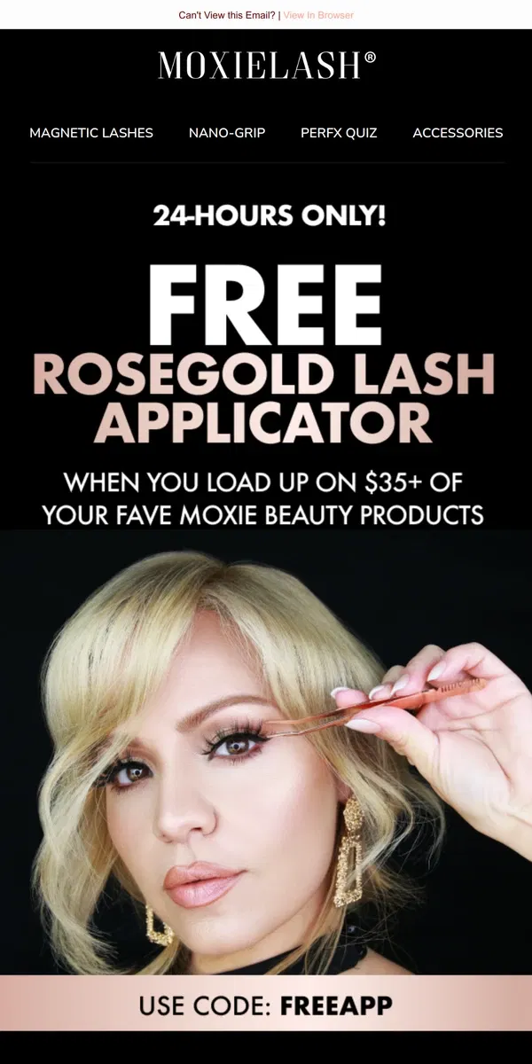 Email from MoxieLash. 🔥 FREE Lash Applicator on $35+