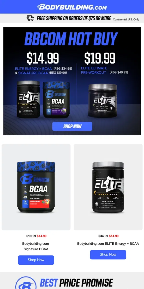 Email from Bodybuilding.com. BBCOM Hot Buy Deals Inside! 🔥