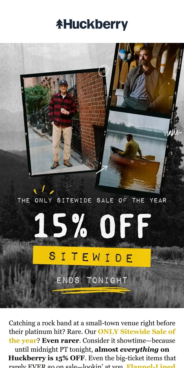 Email from Huckberry. Your Cart’s Moment of Glory Is Here