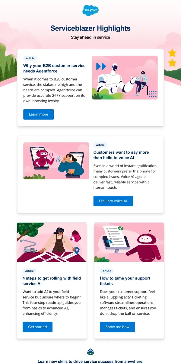Email from Salesforce. How to win at B2B customer service with Agentforce