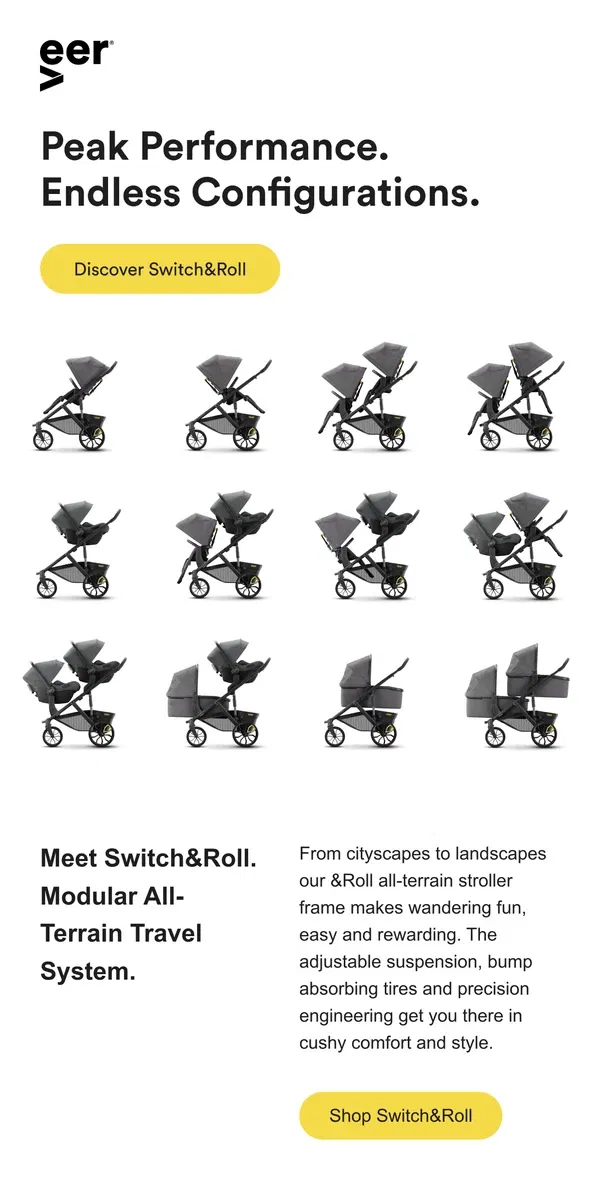 Email from Veer. Go Wild for The Most Adaptable Stroller