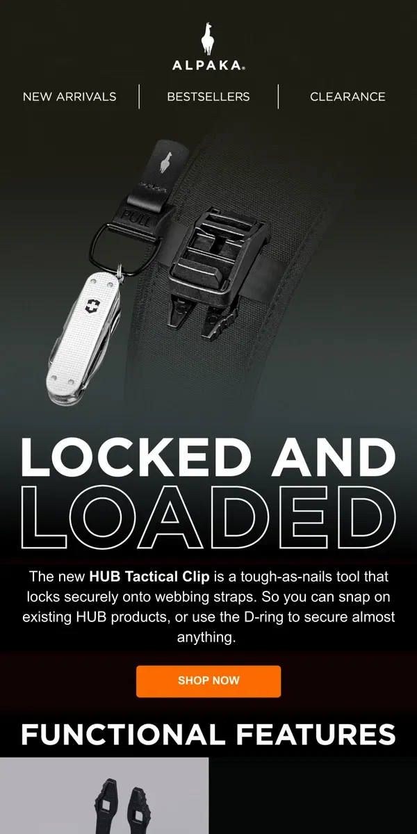 Email from ALPAKA. [NEW] HUB Tactical Clip ⚙️🔒