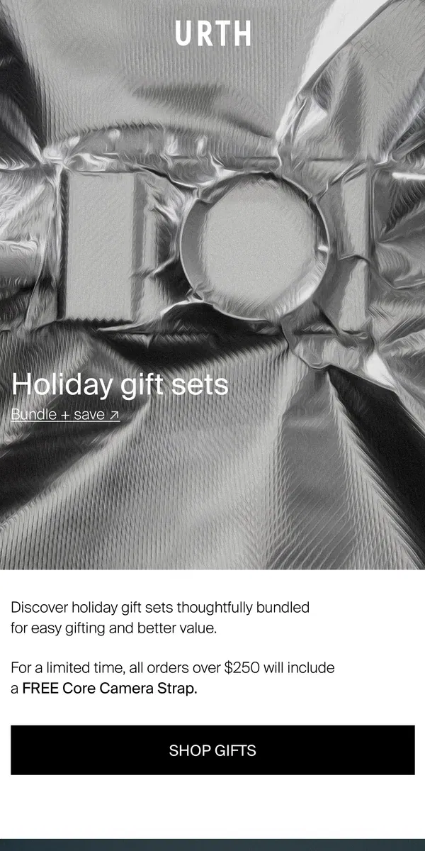 Email from Urth. Introducing holiday gift sets