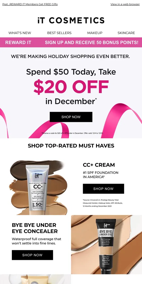 Email from IT Cosmetics. To Me, From Me. 💝