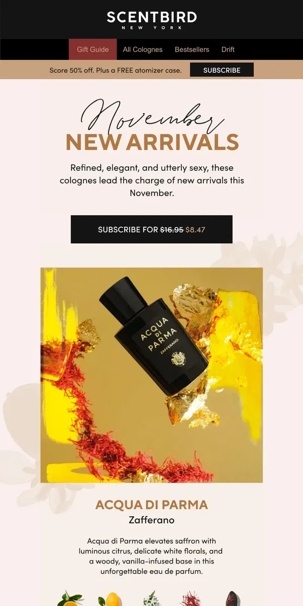 Email from Scentbird. Discover November's NEW scents