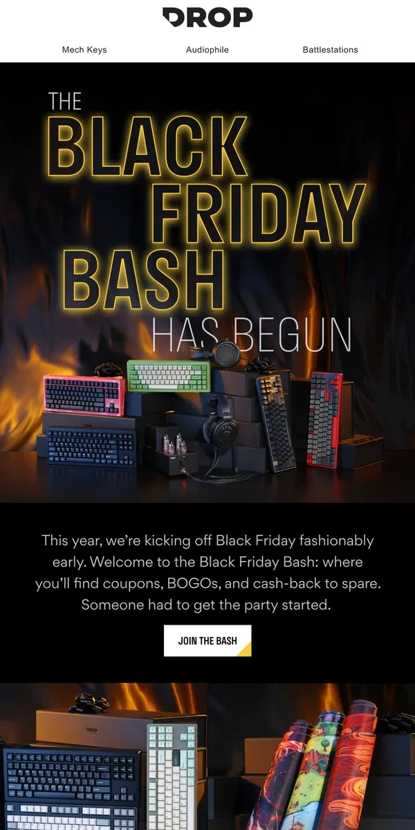 Email from Drop. Our Black Friday Bash Is LIVE