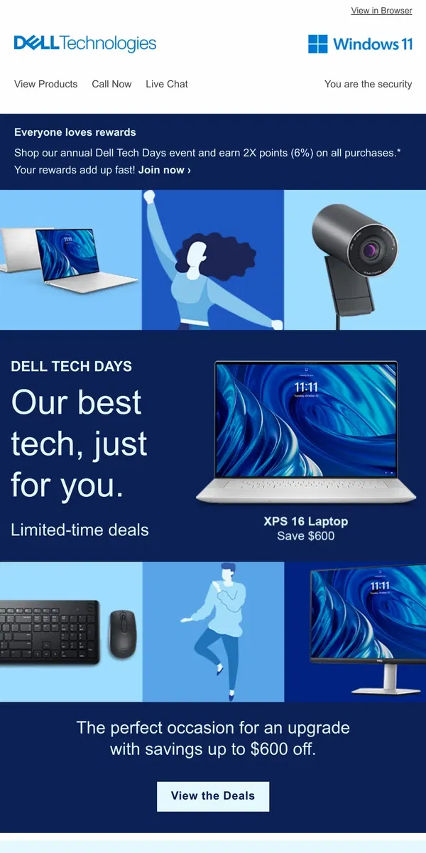 Email from Dell. Special deals for our customers.