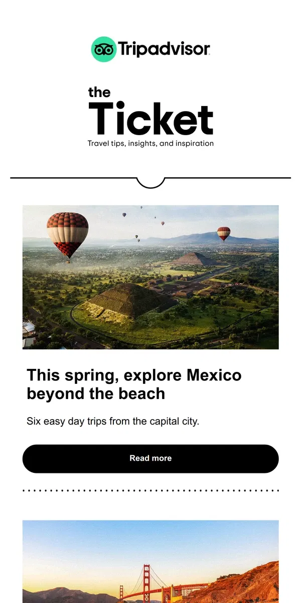 Email from Tripadvisor. The countdown to spring is on 🙌