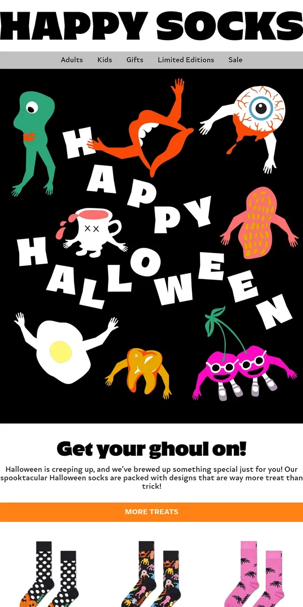 Email from Happy Socks. Happy Halloween Socks!