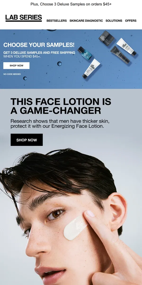 Email from Lab Series. A game-changer for your face, guaranteed