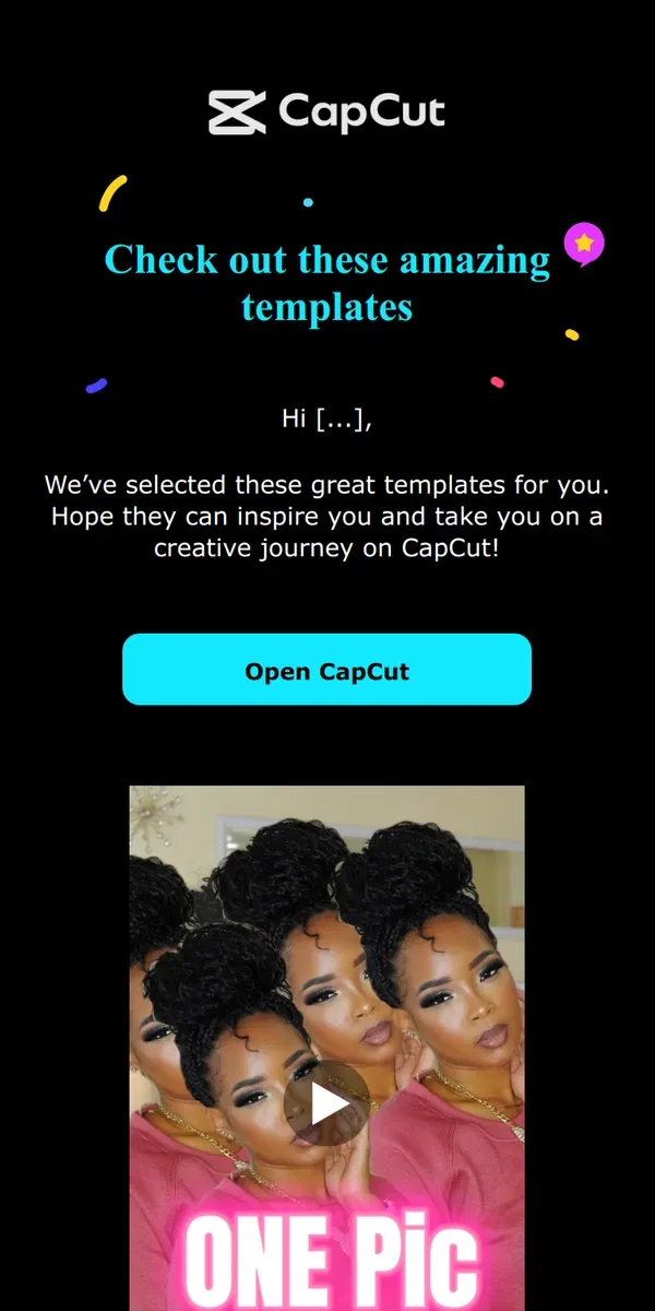 Email from CapCut. Your own creative studio at CapCut