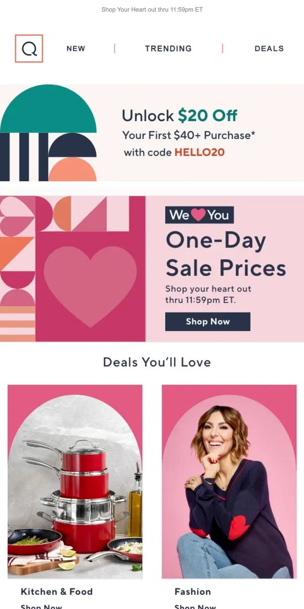 Email from QVC. A One-Day Sale You'll Love