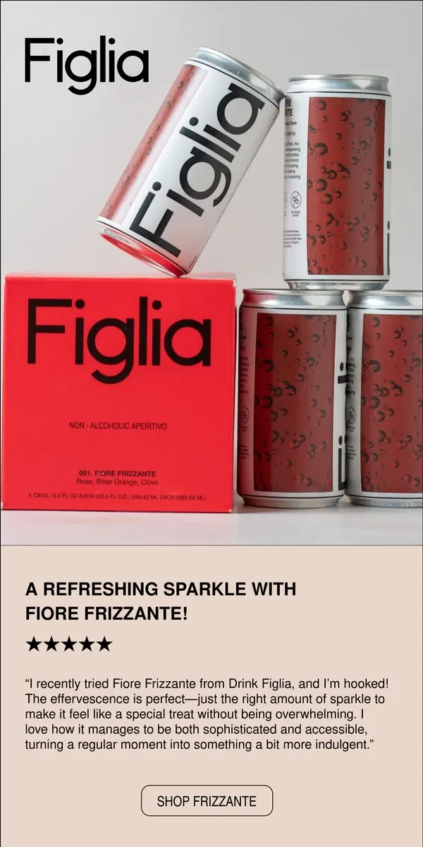 Email from Figlia. A refreshing sparkle with Fiore Frizzante