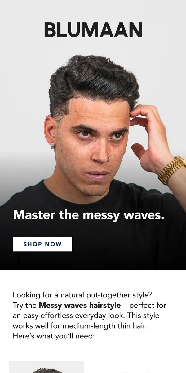 Email from BluMaan. Hairstyle Feature: Messy Waves Style