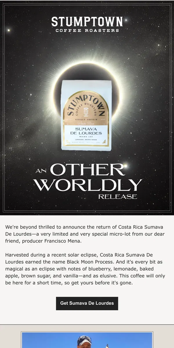 Email from Stumptown Coffee Roasters. An extremely limited special release