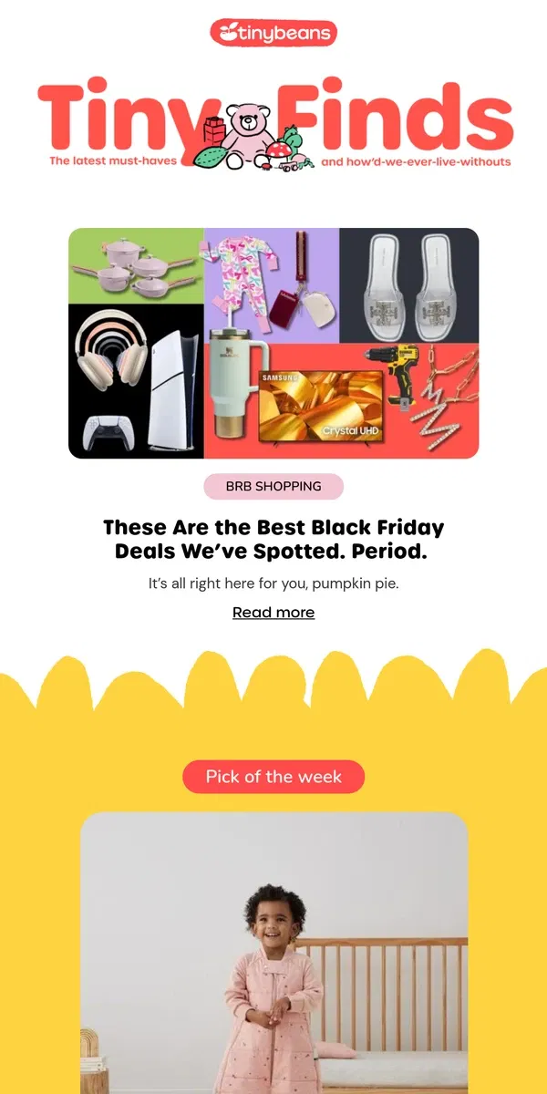 Email from Tinybeans. 🛑 It's Here! 🛑 The Best Black Friday Sales to Shop NOW