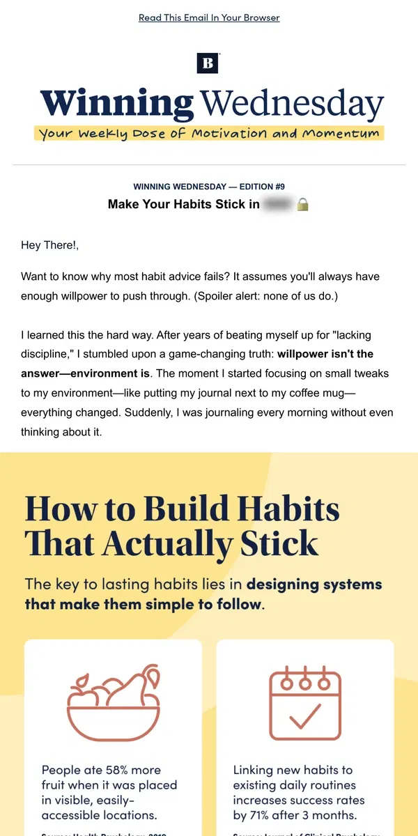 Email from BestSelf Co.. [Winning Wednesday] Friend, This Tiny Shift Will Transform Your Habit Game 🔑