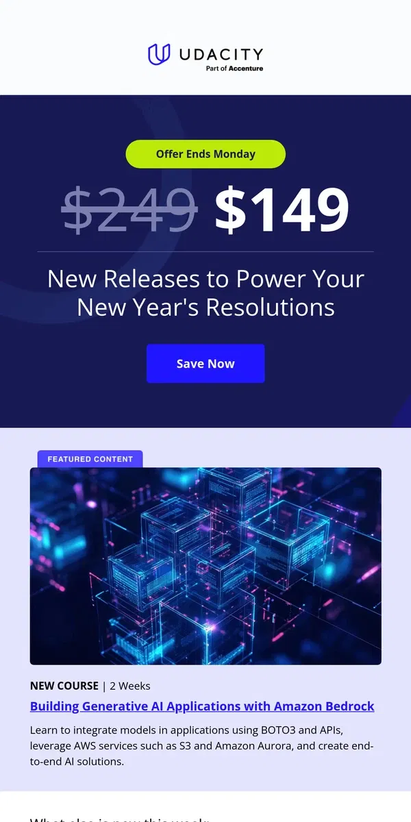 Email from Udacity. 📬 Udacity Weekly: AI Apps with Amazon Bedrock, Azure AI and more.