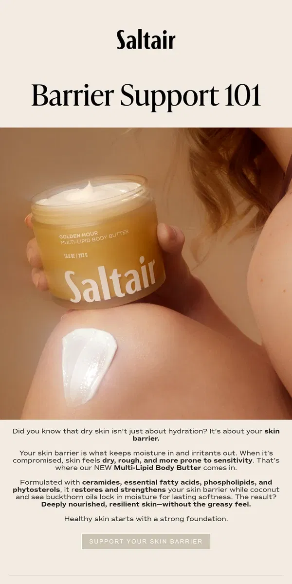 Email from Saltair. Your Skin Barrier Needs This