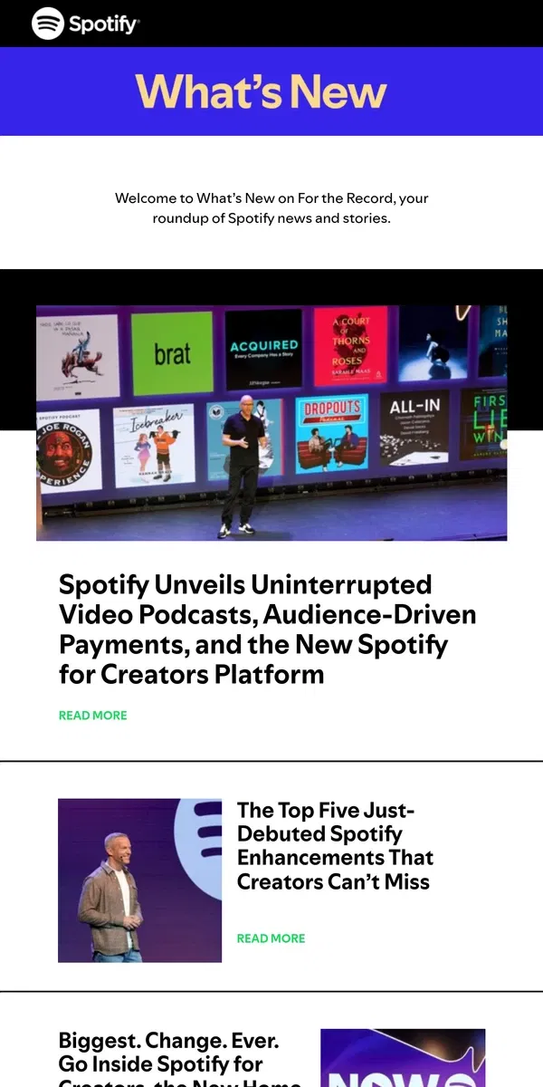 Email from Spotify. Explore All The News From Spotify’s ‘Now Playing’ Event