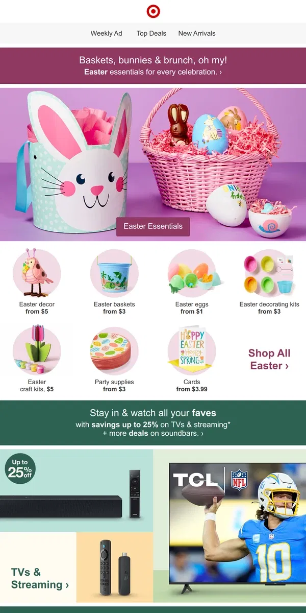 Email from Target. Everything Easter, right this way 🐇