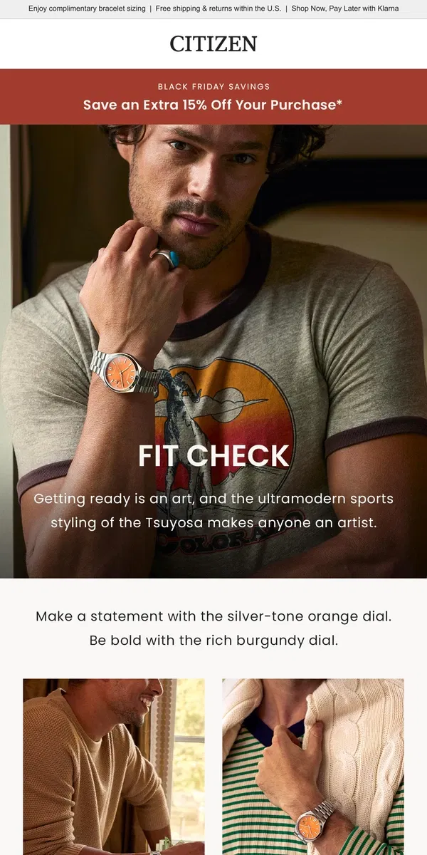 Email from Citizen Watch. The Fit is 🔥