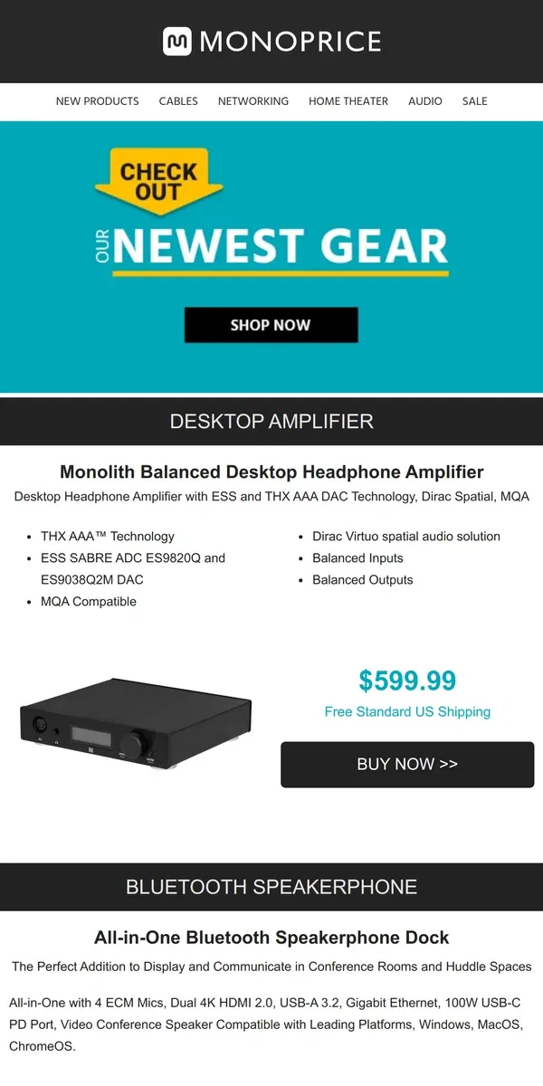 Email from Monoprice. Look what’s new! 👀 