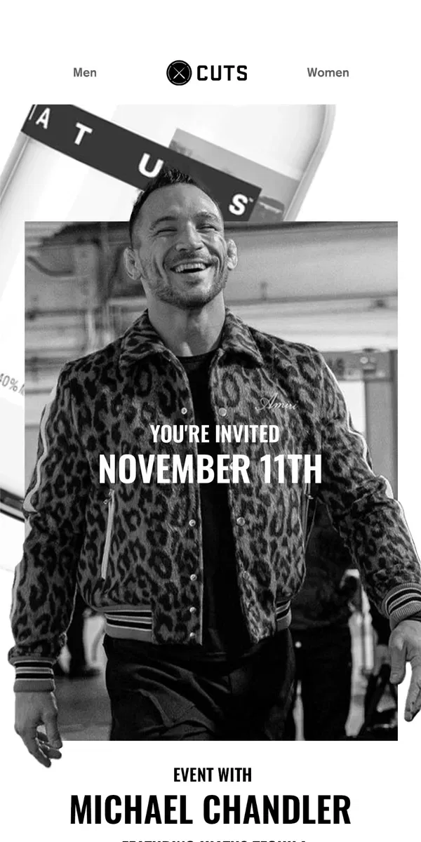 Email from Cuts. You're Invited! Michael Chandler is Coming to Cuts on Bleecker