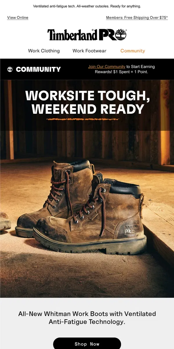 Email from Timberland. The All-New Whitman Work Boot Collection Is Here.