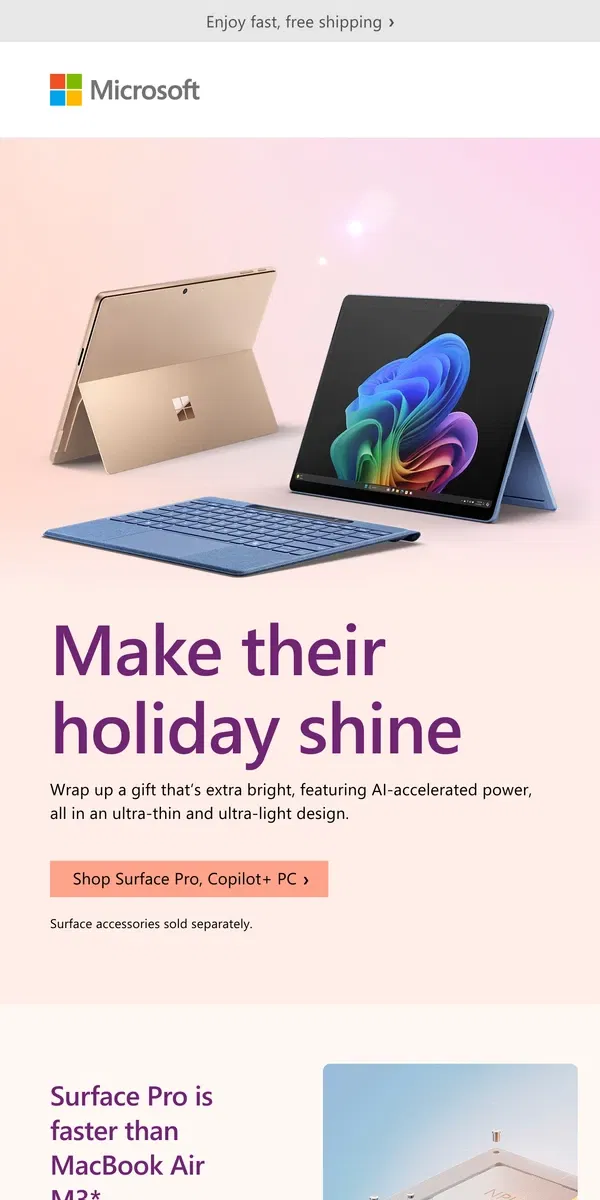 Email from Microsoft Store. Wrap up the power of AI