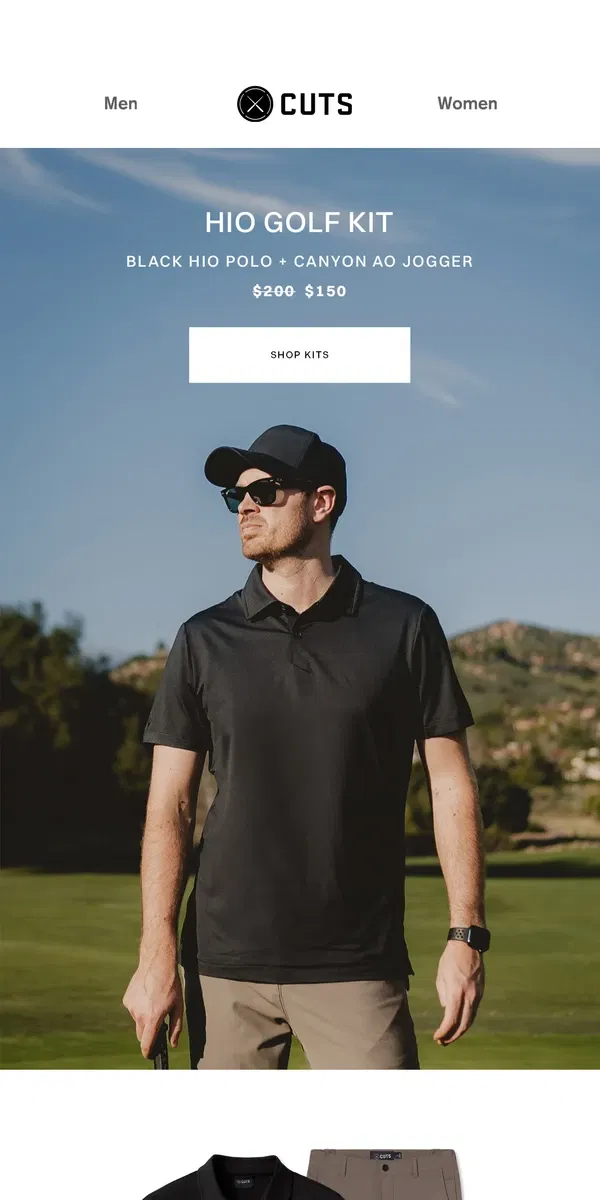 Email from Cuts. The HIO Golf Kit (Limited Time Offer)