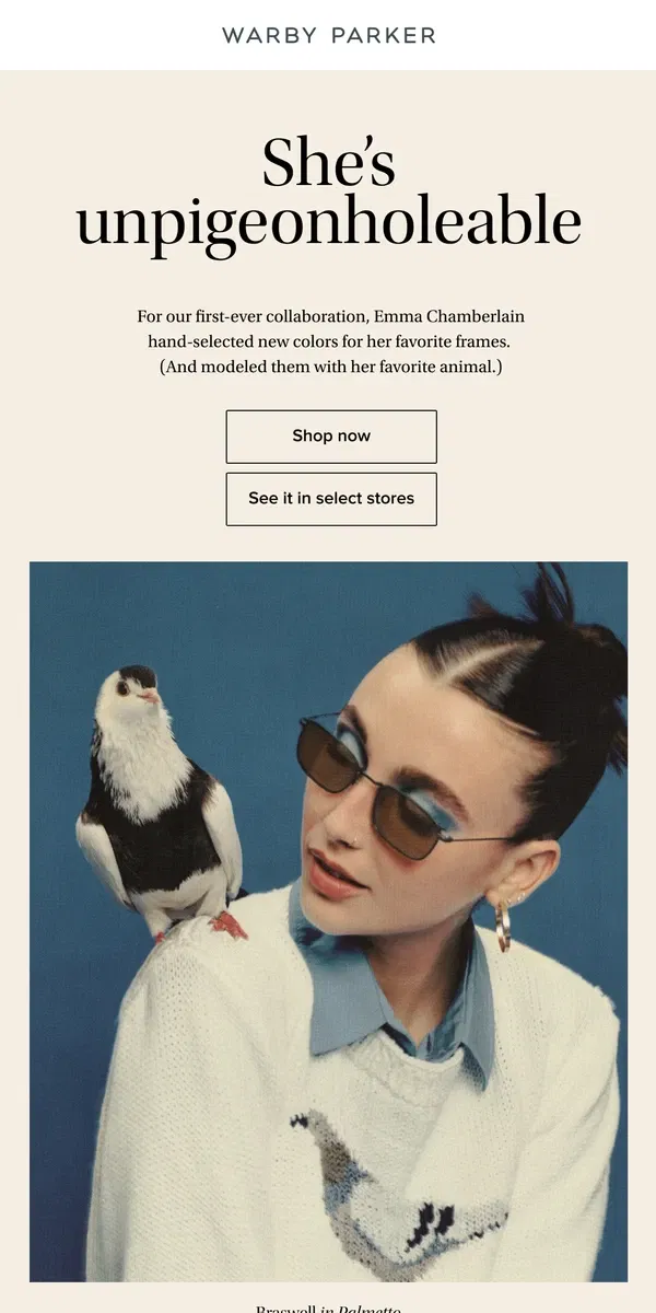 Email from Warby Parker. A few of Emma’s favorite things