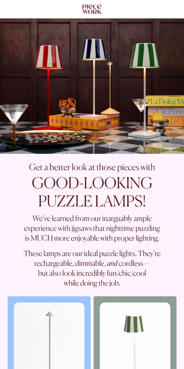 Email from Piecework Puzzles. For Serious Puzzlers ✨