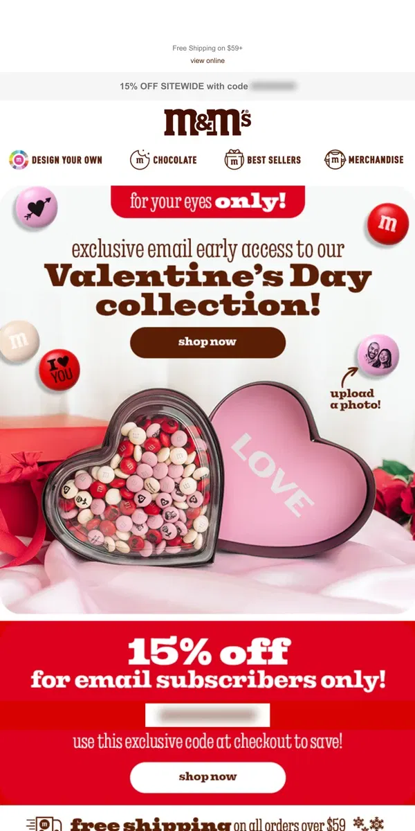 Email from M&M's. Just for YOU ❤️ Val Sneak Peek