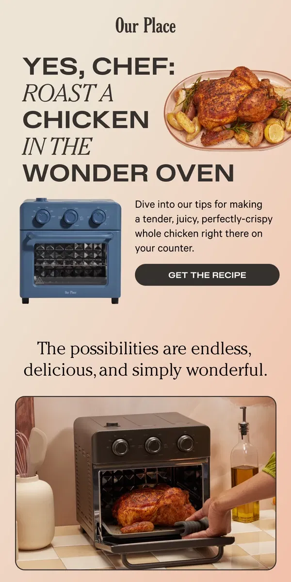 Email from Our Place. Wonder Oven Recipes